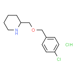 ChemSpider 2D Image | 2-{[(4-CHLOROPHENYL)METHOXY]METHYL}PIPERIDINE HYDROCHLORIDE | C13H19Cl2NO