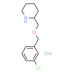 ChemSpider 2D Image | 2-{[(3-CHLOROPHENYL)METHOXY]METHYL}PIPERIDINE HYDROCHLORIDE | C13H19Cl2NO