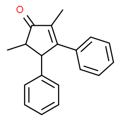 ChemSpider 2D Image | 2,5-Dimethyl-3,4-diphenyl-2-cyclopenten-1-one | C19H18O