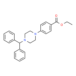 ChemSpider 2D Image | Ethyl 4-[4-(diphenylmethyl)-1-piperazinyl]benzoate | C26H28N2O2