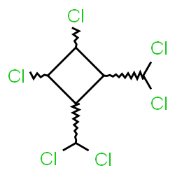 ChemSpider 2D Image | 1,2-Dichloro-3,4-bis(dichloromethyl)cyclobutane | C6H6Cl6