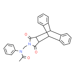 ChemSpider 2D Image | N-[(16,18-Dioxo-17-azapentacyclo[6.6.5.0~2,7~.0~9,14~.0~15,19~]nonadeca-2,4,6,9,11,13-hexaen-17-yl)methyl]-N-phenylacetamide | C27H22N2O3