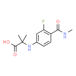 ChemSpider 2D Image | N-[3-Fluoro-4-(methylcarbamoyl)phenyl]-2-methylalanine | C12H15FN2O3