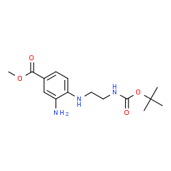 ChemSpider 2D Image | Methyl 3-amino-4-[[2-[[(1,1-dimethylethoxy)carbonyl]amino]ethyl]amino]benzoate | C15H23N3O4