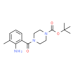 ChemSpider 2D Image | 2-Methyl-2-propanyl 4-(2-amino-3-methylbenzoyl)-1-piperazinecarboxylate | C17H25N3O3