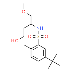 ChemSpider 2D Image | N-(4-Hydroxy-1-methoxy-2-butanyl)-2-methyl-5-(2-methyl-2-propanyl)benzenesulfonamide | C16H27NO4S