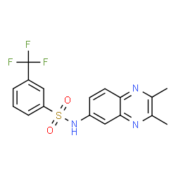 ChemSpider 2D Image | N-(2,3-Dimethyl-6-quinoxalinyl)-3-(trifluoromethyl)benzenesulfonamide | C17H14F3N3O2S