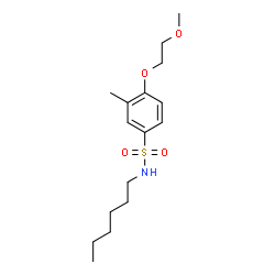 ChemSpider 2D Image | N-Hexyl-4-(2-methoxyethoxy)-3-methylbenzenesulfonamide | C16H27NO4S