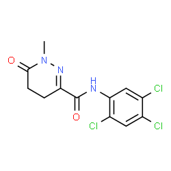 ChemSpider 2D Image | 1-Methyl-6-oxo-N-(2,4,5-trichlorophenyl)-1,4,5,6-tetrahydro-3-pyridazinecarboxamide | C12H10Cl3N3O2