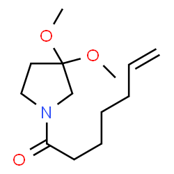 ChemSpider 2D Image | 1-(3,3-Dimethoxy-1-pyrrolidinyl)-6-hepten-1-one | C13H23NO3