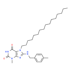 ChemSpider 2D Image | 7-Hexadecyl-3-methyl-8-[(4-methylbenzyl)amino]-3,7-dihydro-1H-purine-2,6-dione | C30H47N5O2