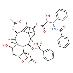 ChemSpider 2D Image | (5beta,7beta,10alpha,13alpha)-4,10-bis(acetyloxy)-13-{[(2R,3S)-3-(benzoylamino)-2-hydroxy-3-phenylpropanoyl]oxy}-1,7-dihydroxy-9-oxo-5,20-epoxytax-11-en-2-yl benzoate | C47H51NO14
