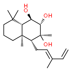 ChemSpider 2D Image | (1R,2S,3S,4R,4aS,8aS)-3,4a,8,8-Tetramethyl-4-[(2E)-3-methyl-2,4-pentadien-1-yl]decahydro-1,2,3-naphthalenetriol | C20H34O3