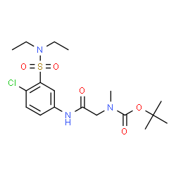 ChemSpider 2D Image | 2-Methyl-2-propanyl (2-{[4-chloro-3-(diethylsulfamoyl)phenyl]amino}-2-oxoethyl)methylcarbamate | C18H28ClN3O5S