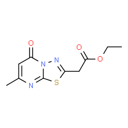 ChemSpider 2D Image | ethyl 2-{7-methyl-5-oxo-[1,3,4]thiadiazolo[3,2-a]pyrimidin-2-yl}acetate | C10H11N3O3S