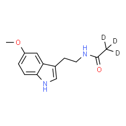 ChemSpider 2D Image | N-[2-(5-Methoxy-1H-indol-3-yl)ethyl](~2~H_3_)acetamide | C13H13D3N2O2