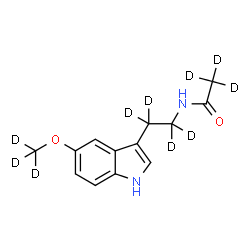 ChemSpider 2D Image | N-[2-{5-[(~2~H_3_)Methyloxy]-1H-indol-3-yl}(~2~H_4_)ethyl](~2~H_3_)acetamide | C13H6D10N2O2