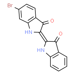 ChemSpider 2D Image | (2Z)-6-Bromo-2-(3-oxo-1,3-dihydro-2H-indol-2-ylidene)-1,2-dihydro-3H-indol-3-one | C16H9BrN2O2