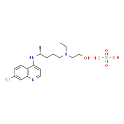 ChemSpider 2D Image | 2-[{(4R)-4-[(7-Chloro-4-quinolinyl)amino]pentyl}(ethyl)amino]ethanol sulfate (1:1) | C18H28ClN3O5S