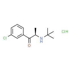 ChemSpider 2D Image | (2R)-1-(3-Chlorophenyl)-2-[(2-methyl-2-propanyl)amino]-1-propanone hydrochloride (1:1) | C13H19Cl2NO