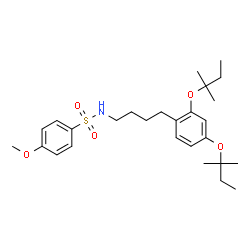 ChemSpider 2D Image | N-(4-{2,4-Bis[(2-methyl-2-butanyl)oxy]phenyl}butyl)-4-methoxybenzenesulfonamide | C27H41NO5S