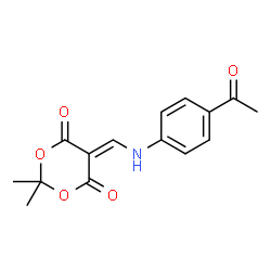 ChemSpider 2D Image | 5-{[(4-Acetylphenyl)amino]methylene}-2,2-dimethyl-1,3-dioxane-4,6-dione | C15H15NO5