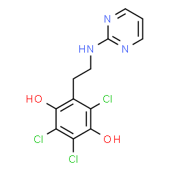 ChemSpider 2D Image | 2,3,5-Trichloro-6-[2-(2-pyrimidinylamino)ethyl]-1,4-benzenediol | C12H10Cl3N3O2