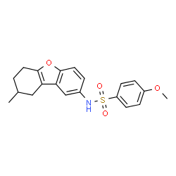 ChemSpider 2D Image | 4-Methoxy-N-(8-methyl-6,7,8,9-tetrahydrodibenzo[b,d]furan-2-yl)benzenesulfonamide | C20H21NO4S