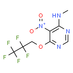 ChemSpider 2D Image | N-Methyl-5-nitro-6-(2,2,3,3,3-pentafluoropropoxy)-4-pyrimidinamine | C8H7F5N4O3