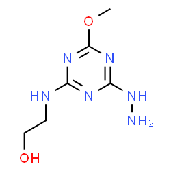 ChemSpider 2D Image | 2-[(4-Hydrazino-6-methoxy-1,3,5-triazin-2-yl)amino]ethanol | C6H12N6O2