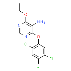 ChemSpider 2D Image | 4-Ethoxy-6-(2,4,5-trichlorophenoxy)-5-pyrimidinamine | C12H10Cl3N3O2
