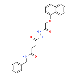 ChemSpider 2D Image | N-Benzyl-4-{2-[(1-naphthyloxy)acetyl]hydrazino}-4-oxobutanamide | C23H23N3O4