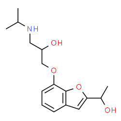 ChemSpider 2D Image | 1-((2-(1-Hydroxyethyl)benzofuran-7-yl)oxy)-3-(isopropylamino)propan-2-ol | C16H23NO4