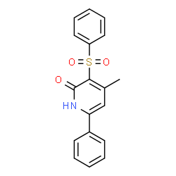 ChemSpider 2D Image | 4-Methyl-6-phenyl-3-(phenylsulfonyl)-2(1H)-pyridinone | C18H15NO3S