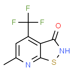ChemSpider 2D Image | 6-Methyl-4-(trifluoromethyl)[1,2]thiazolo[5,4-b]pyridin-3(2H)-one | C8H5F3N2OS