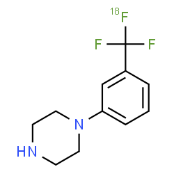 ChemSpider 2D Image | 1-(3-{Difluoro[(~18~F)fluoro]methyl}phenyl)piperazine | C11H13F218FN2