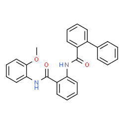 ChemSpider 2D Image | N-{2-[(2-Methoxyphenyl)carbamoyl]phenyl}-2-biphenylcarboxamide | C27H22N2O3
