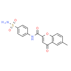 ChemSpider 2D Image | 6-Methyl-4-oxo-N-(4-sulfamoylphenyl)-4H-chromene-2-carboxamide | C17H14N2O5S