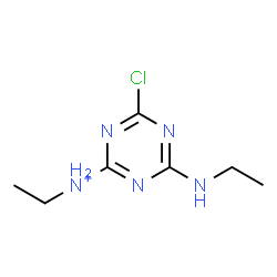 ChemSpider 2D Image | 4-Chloro-N-ethyl-6-(ethylamino)-1,3,5-triazin-2-aminium | C7H13ClN5