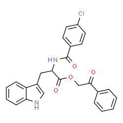 ChemSpider 2D Image | 2-Oxo-2-phenylethyl N-(4-chlorobenzoyl)tryptophanate | C26H21ClN2O4
