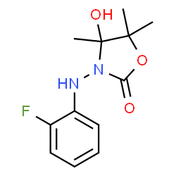 ChemSpider 2D Image | 3-[(2-Fluorophenyl)amino]-4-hydroxy-4,5,5-trimethyl-1,3-oxazolidin-2-one | C12H15FN2O3