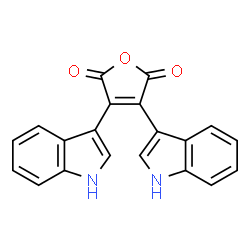 ChemSpider 2D Image | 3,4-Di(1H-indol-3-yl)-2,5-furandione | C20H12N2O3