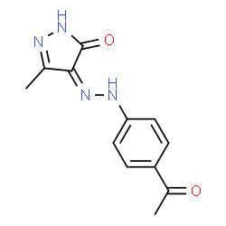 ChemSpider 2D Image | (4Z)-4-[(4-Acetylphenyl)hydrazono]-5-methyl-2,4-dihydro-3H-pyrazol-3-one | C12H12N4O2