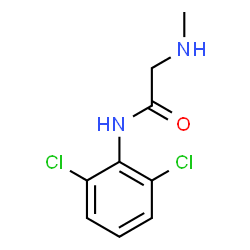 ChemSpider 2D Image | N-(2,6-Dichlorophenyl)-N~2~-methylglycinamide | C9H10Cl2N2O