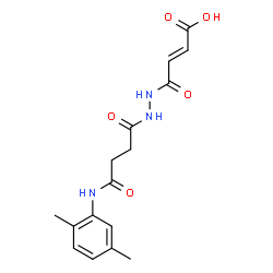 ChemSpider 2D Image | (2E)-4-(2-{4-[(2,5-Dimethylphenyl)amino]-4-oxobutanoyl}hydrazino)-4-oxo-2-butenoic acid | C16H19N3O5