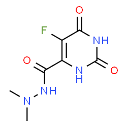 ChemSpider 2D Image | 5-Fluoro-N',N'-dimethyl-2,6-dioxo-1,2,3,6-tetrahydro-4-pyrimidinecarbohydrazide  | C7H9FN4O3