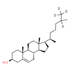 ChemSpider 2D Image | (3beta)-(25,26,26,26-~2~H_4_)Cholest-5-en-3-ol | C27H42D4O