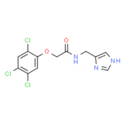 ChemSpider 2D Image | N-(1H-Imidazol-4-ylmethyl)-2-(2,4,5-trichlorophenoxy)acetamide | C12H10Cl3N3O2