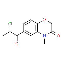 ChemSpider 2D Image | 6-(2-chloropropanoyl)-4-methyl-2H-1,4-benzoxazin-3-one | C12H12ClNO3