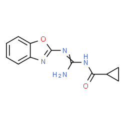 ChemSpider 2D Image | N-Benzooxazol-2-yl-N'-cyclopropanecarbonyl-guanidine | C12H12N4O2